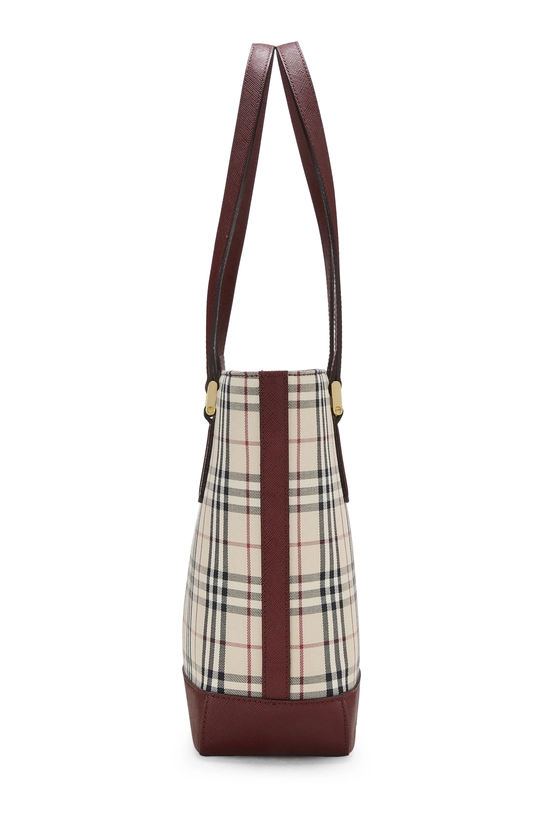 Burgundy House Check Jacquard Shoulder Bag Small, , large image number 2