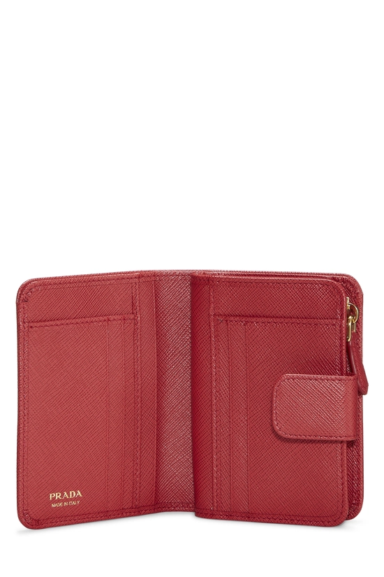 Red Saffiano Zip Around Compact Wallet, , large image number 3