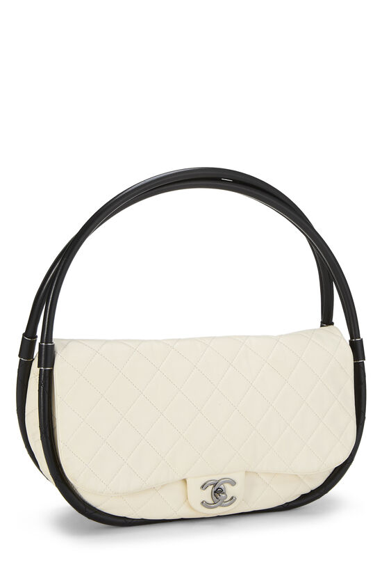 White Quilted Lambskin Hula Hoop Bag Medium, , large image number 1