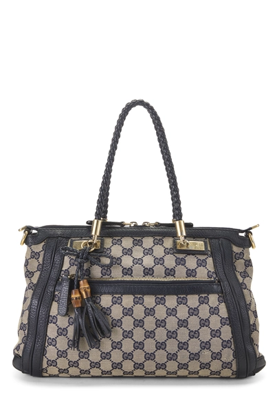 Gucci Navy Original GG Canvas Bella Zip Tote