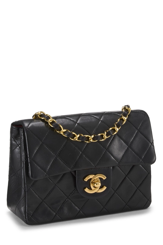 Black Quilted Lambskin Half Flap Mini, , large image number 1