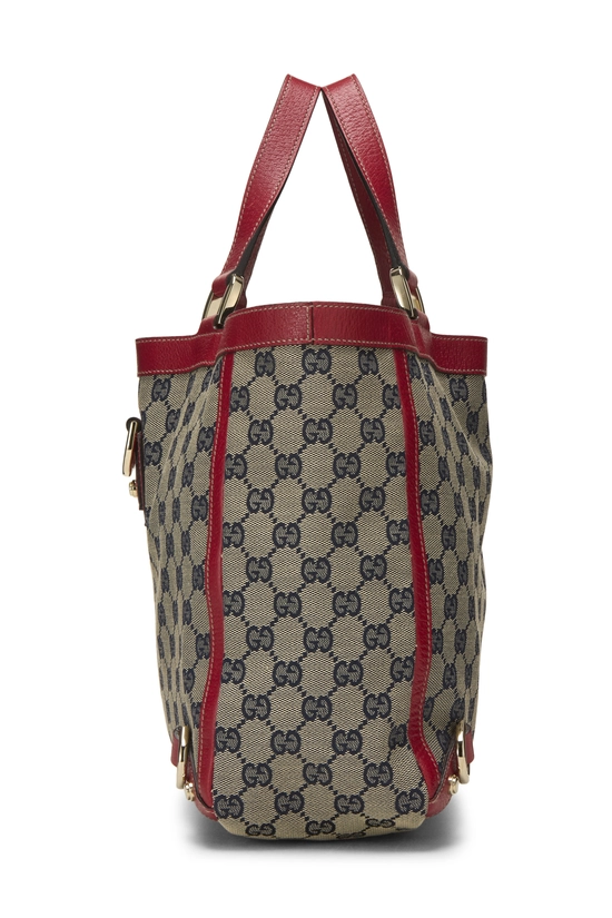 Red GG Canvas D-Ring Abbey Tote, , large image number 2