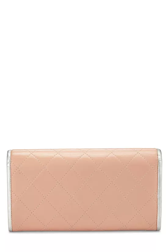 Pink & Silver Lambskin Long Wallet, , large image number 2
