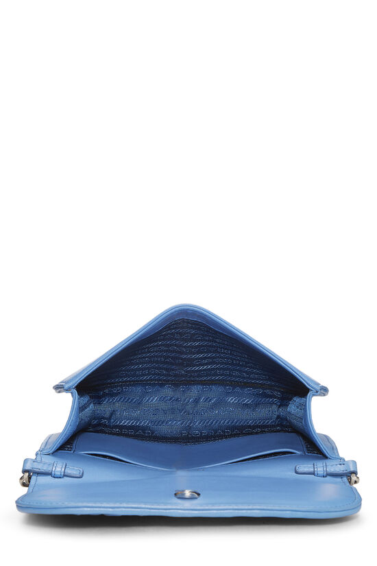 Blue Nappa Gaufre Shoulder Bag, , large image number 5