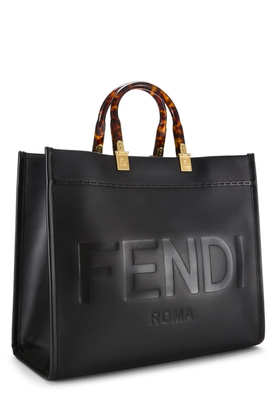 Fendi Black Calfskin Sunshine Shopper Medium — photo 2
