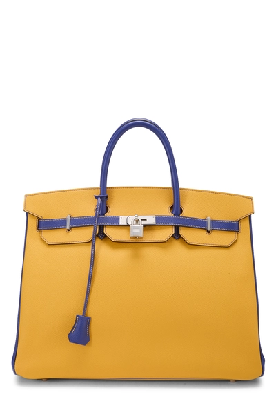 Hermès Blue Electric, Jaune d'or Epsom Horseshoe Birkin 40