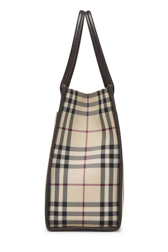 Brown House Check Jacquard Shopping Handbag Small, , large image number 2