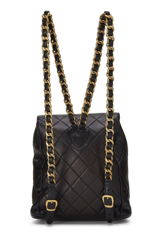 Chanel Black Quilted Calfskin Backpack Pale Gold Hardware (Very Good)