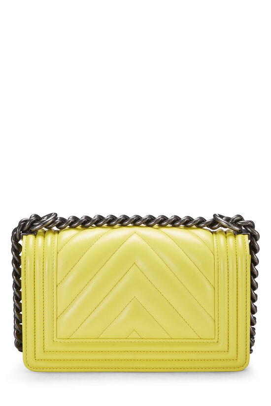 Yellow Chevron Lambskin Boy Bag Small, , large image number 3