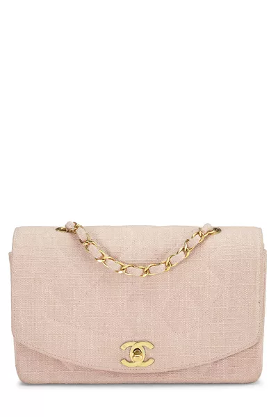 Pink Linen Diana Flap Small