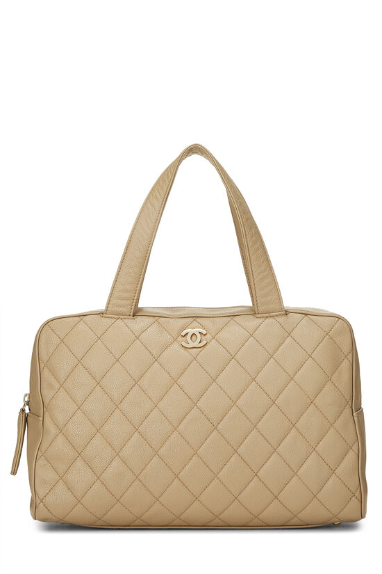 Beige Quilted Caviar Boston Small, , large image number 0