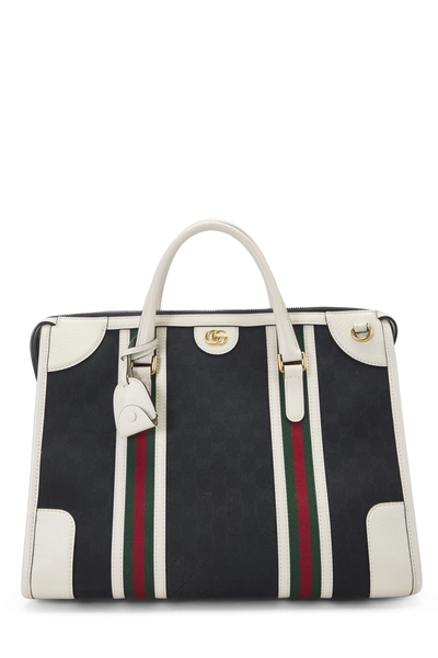 Gucci Black GG Canvas Bauletto Top Handle Handbag Large