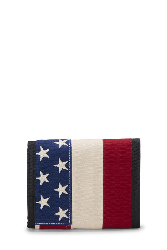 Multicolored Canvas American Flag Compact Wallet, , large image number 2