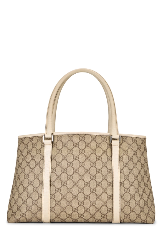 White GG Supreme Canvas Tote Large, , large image number 3