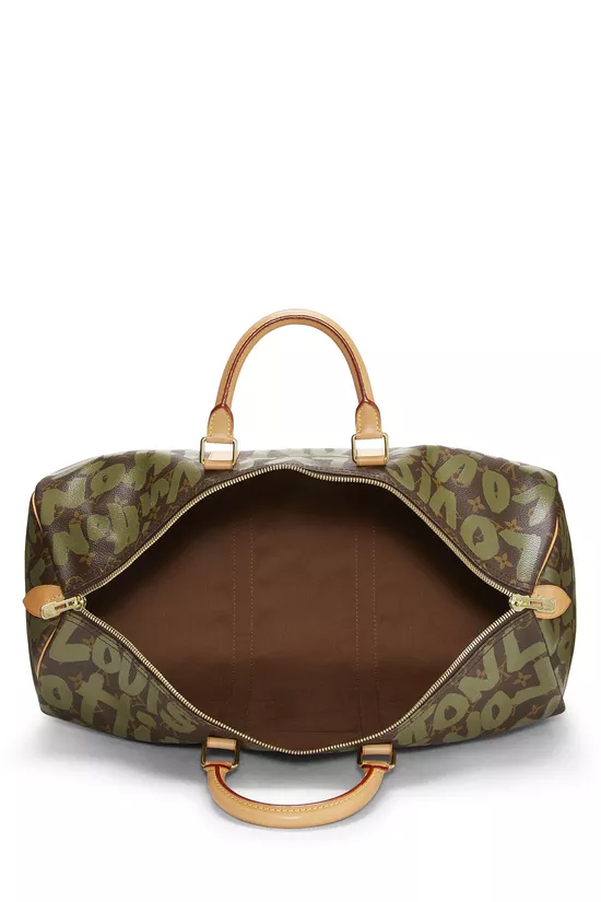 Stephen Sprouse x Louis Vuitton Green Monogram Graffiti Keepall 50, , large image number 5