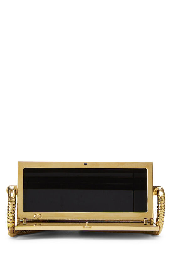 Black & Gold Lucite Minaudière Box Bag Mini, , large image number 8
