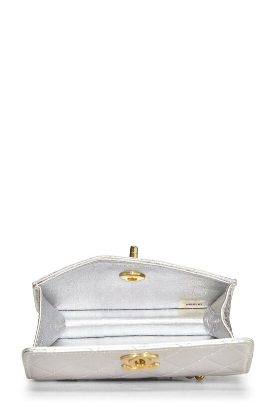 Chanel Metallic Silver Lambskin Half Flap Micro Q6B0271IV8002 | WGACA