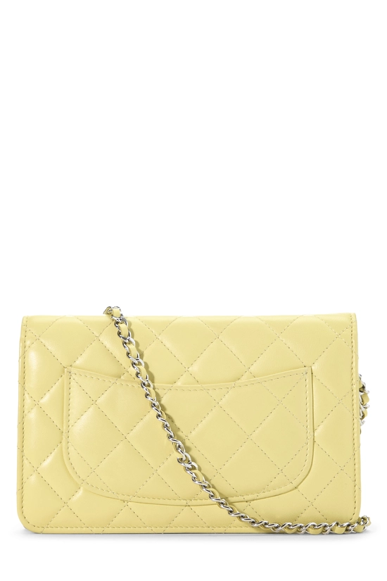 Yellow Lambskin Classic Quilted Wallet on Chain (WOC), , large image number 3