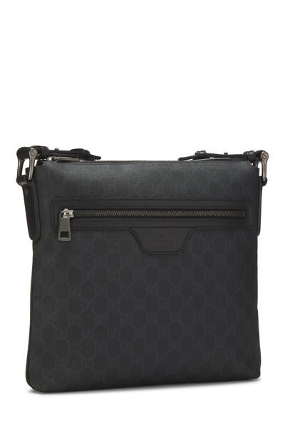Black GG Supreme Canvas Messenger Bag, , large