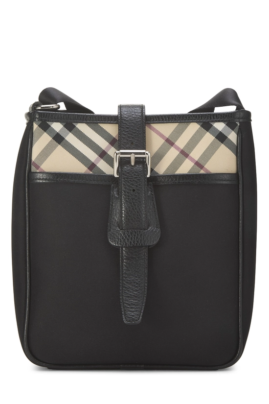 Black Nylon Buckle Messenger Bag, , large image number 0