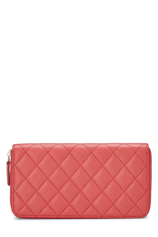 Pink Quilted Caviar Continental Zip Wallet, , large image number 3
