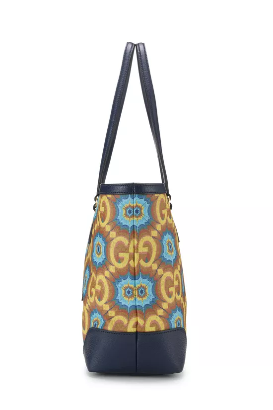 Navy GG Supreme Canvas Kaleidoscope 100th Anniversary Tote Bag, , large image number 2