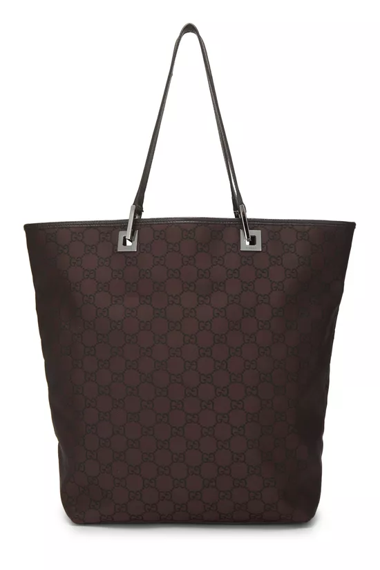 Brown GG Nylon Tote, , large image number 3
