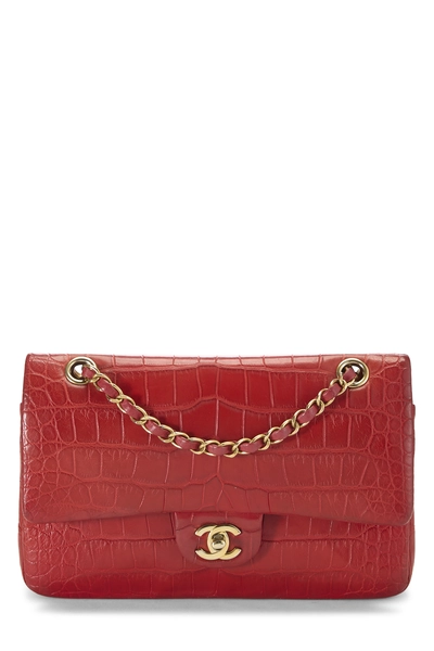Red Crocodile Classic Double Flap Medium