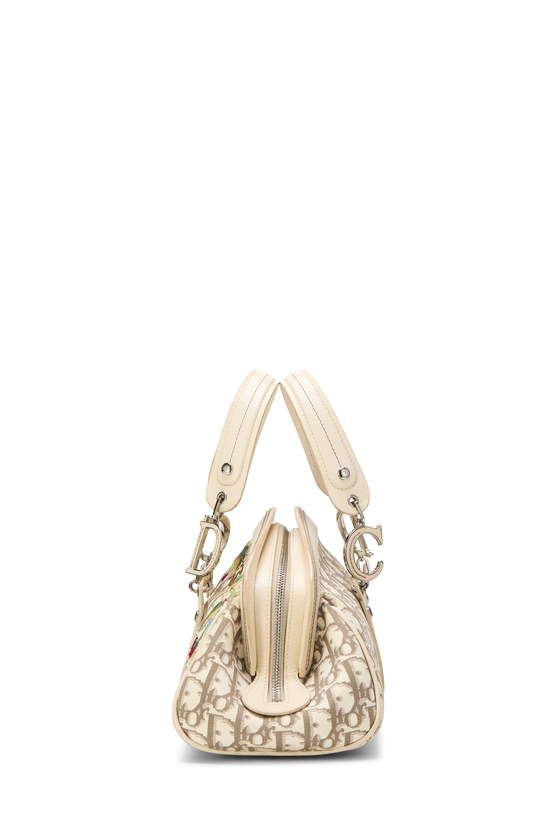 Beige Embroidered Floral Handbag Small, , large image number 2