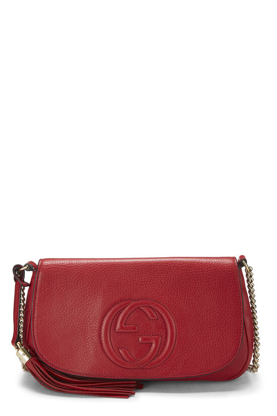 Red Grained Leather Soho Chain Crossbody, , large image number 0