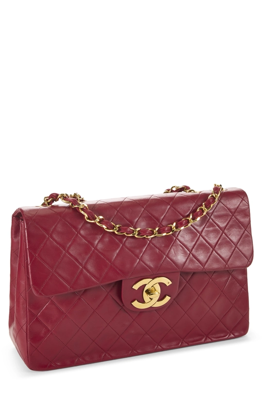 Red Quilted Lambskin Half Flap Maxi, , large image number 1
