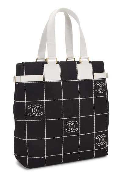 Chanel Black Canvas Chocolate Bar Tote — photo 2