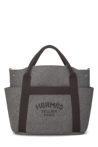 Grey Felt Sac de Pansage Grooming Bag