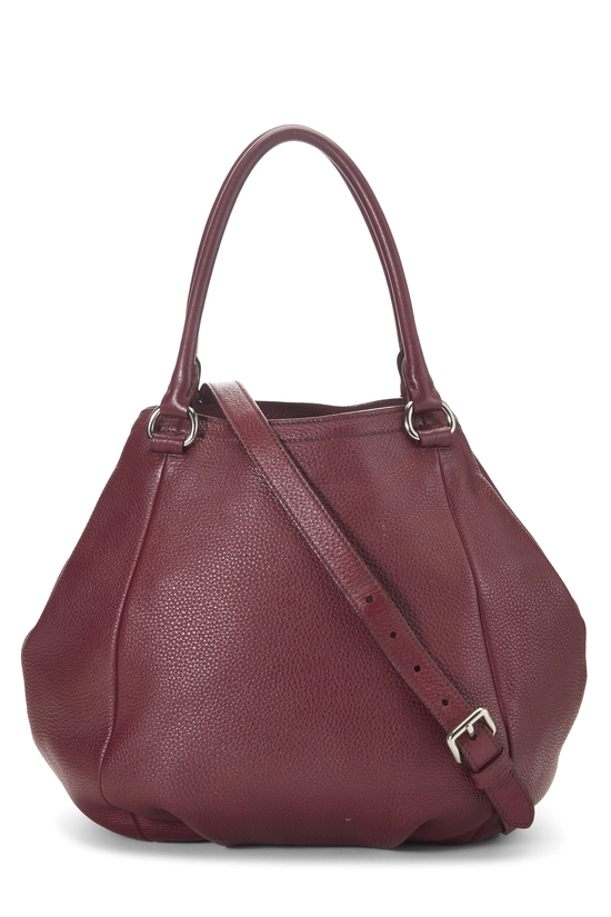 Burgundy Vitello Daino Sacca 2 Manici, , large image number 3
