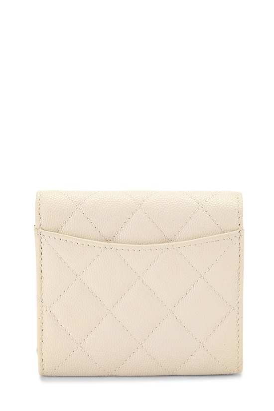 Cream Caviar Classic Flap Compact Wallet, , large image number 2