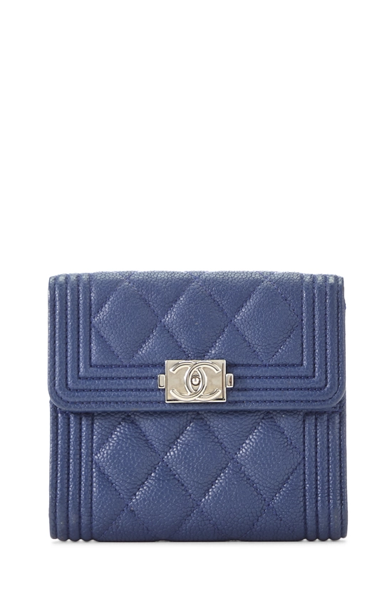 Navy Caviar Boy Compact Wallet, , large image number 0
