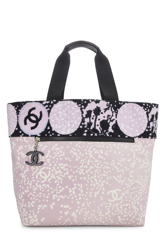 Pink Terrycloth & Canvas 'CC' Tote, , large image number 0
