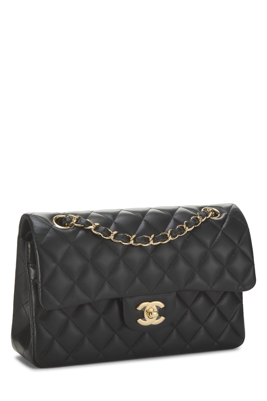Black Quilted Lambskin Classic Double Flap Small, , large image number 1