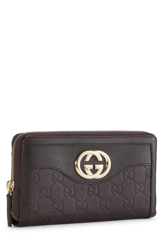 Brown Guccissima Britt Zip Around Wallet, , large image number 1