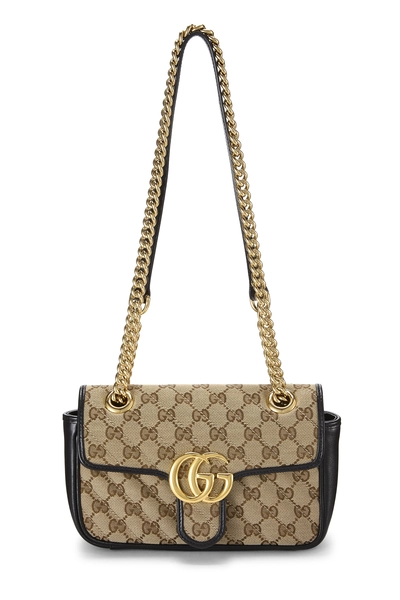 Gucci Black Leather GG Canvas Matelassé Shoulder Bag Mini