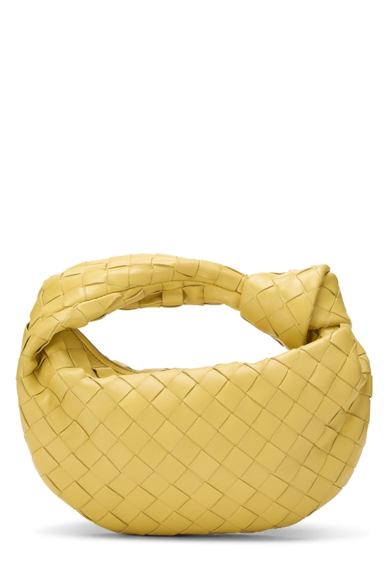 Yellow Intrecciato Leather Jodie Mini, , large image number 3