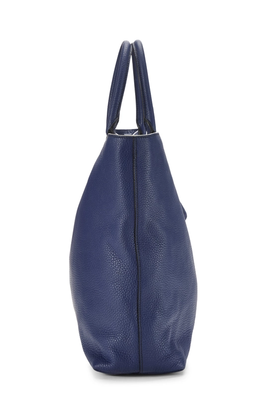 Blue Vitello Daino Shopping Tote Large, , large image number 2