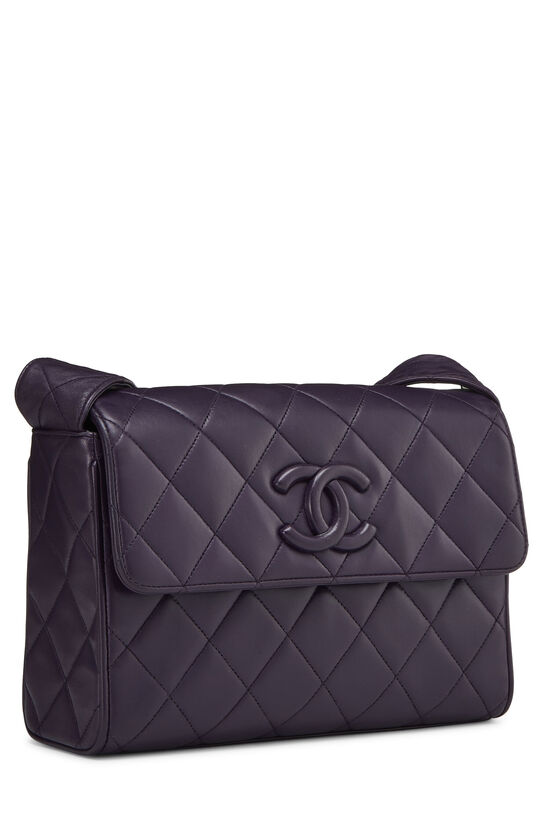 Purple Quilted Lambskin Shoulder Bag , , large image number 3