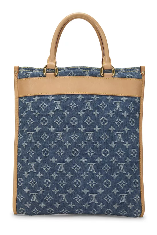 Blue Monogram Denim Flat Shopper, , large image number 3