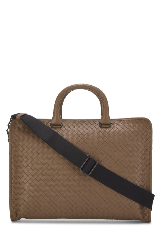 Brown Intrecciato Briefcase, , large image number 3