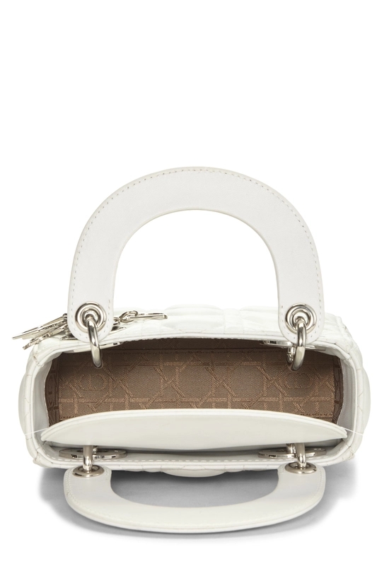 White Cannage Quilted Lambskin Lady Dior Mini, , large image number 5