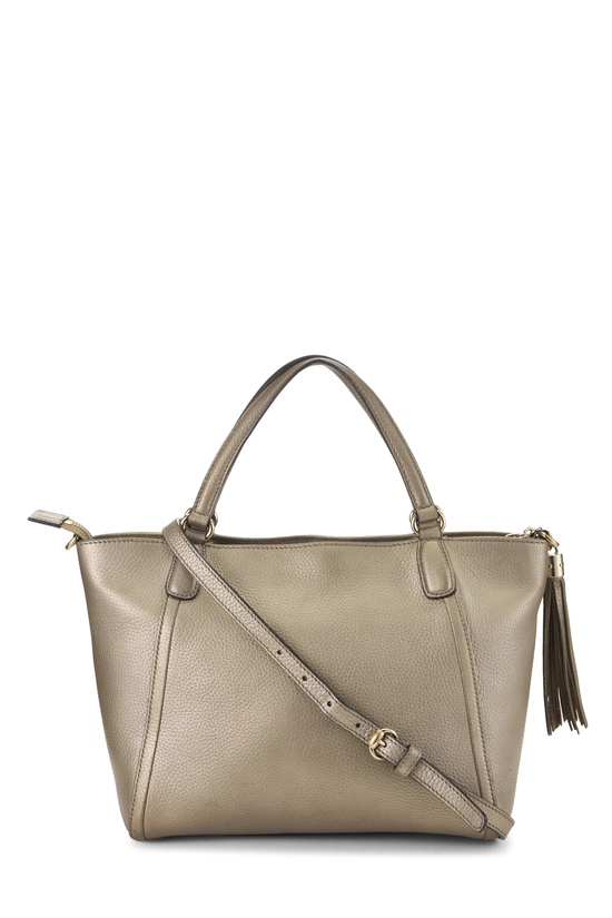 Gold Metallic Leather Soho Top Handle Bag, , large image number 3