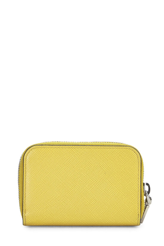 Yellow Saffiano Zip Around Compact Wallet, , large image number 2