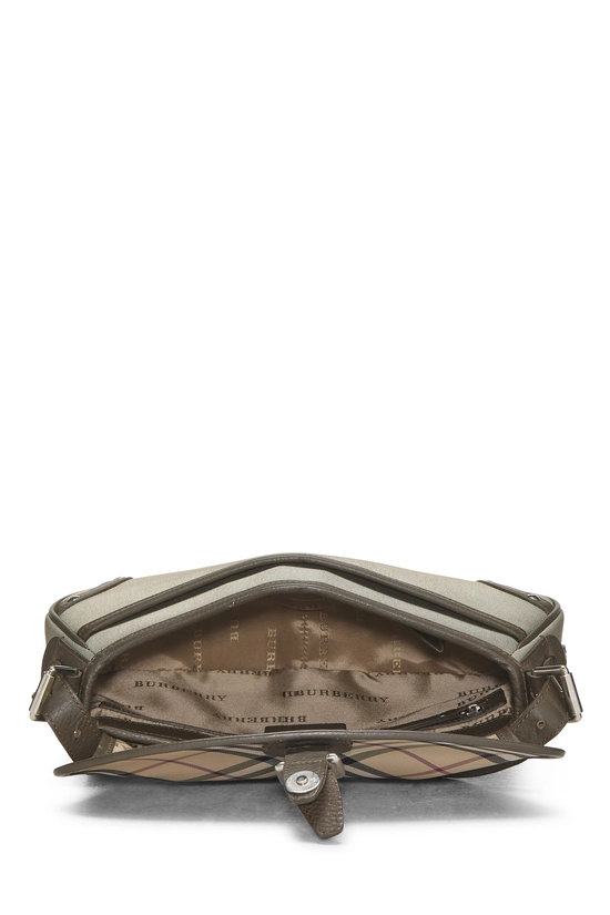 Brown Nylon Buckle Flap Shoulder Bag, , large image number 5