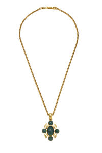 Chanel - Gold & Black Enamel Oval 'CC' Necklace